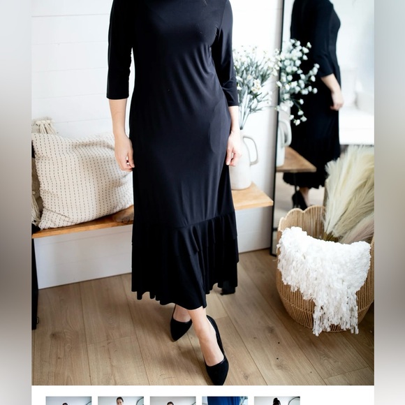 Black Ruffled Layering Dress - Picture 2 of 4